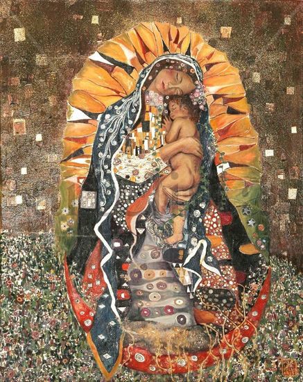 Guadalupana a la Klimt Óleo Lienzo Otros