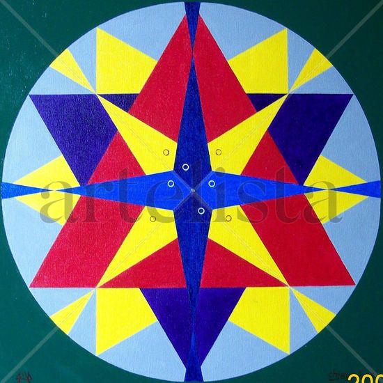 J07034 Mandala Peixes Oil Canvas Others