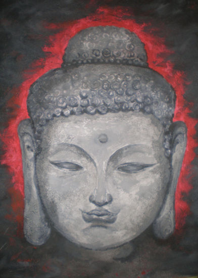 Buda Mixed media Panel Figure Painting