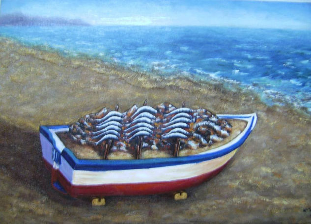 espeto de sardinas Oil Canvas Marine Painting