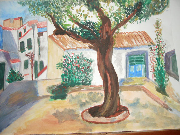 "PUEBLO BLANCO" Watercolour Card Landscaping