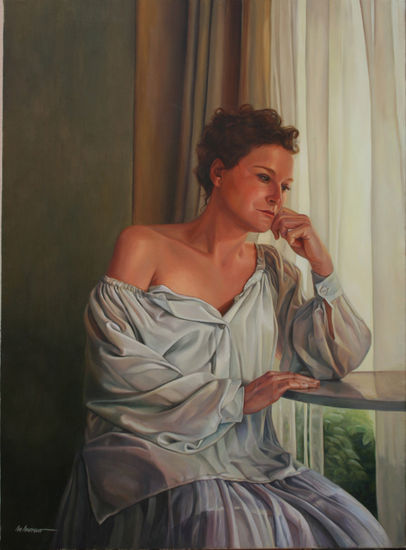 <retrato de Patricia Avilés Óleo Lienzo Figura