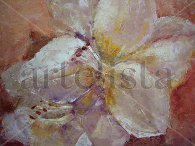 Flores blancas Oil Canvas Landscaping