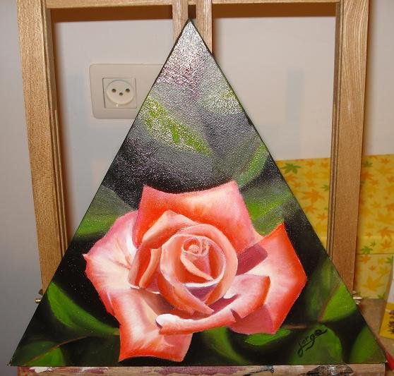 rosa soleada Oil Canvas Floral Painting