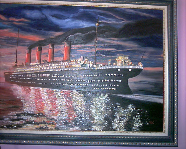 TITANIC Oil Canvas Marine Painting