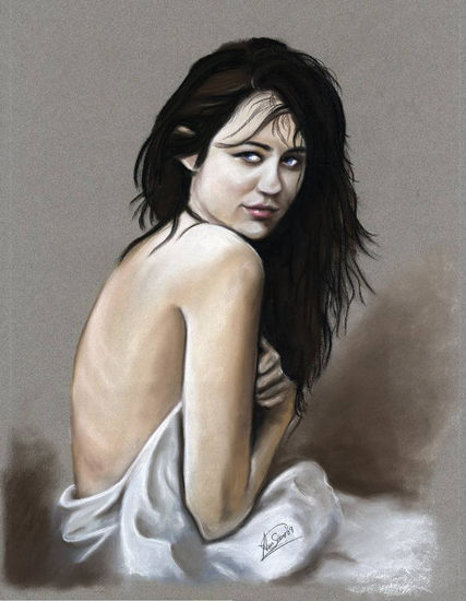 ¿Inocencia? Pastel Paper Nude Paintings