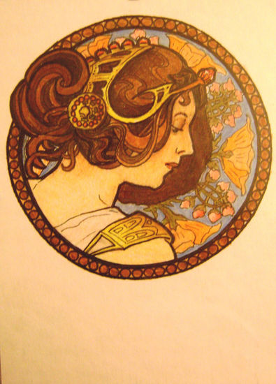 MEDALLON ART NOUVEAU: RUBIA II Pencil