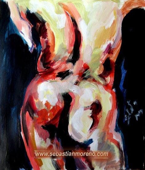 Estructura Acrylic Paper Nude Paintings