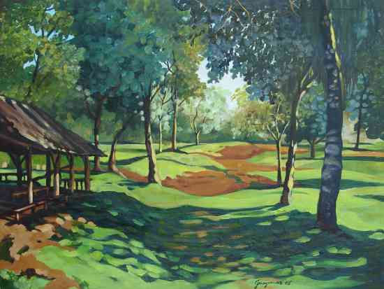 Camping soleado Oil Canvas