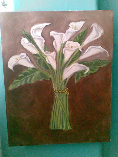 Alcatraces Oil Canvas Floral Painting