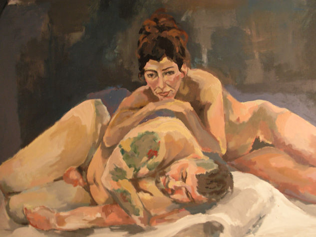 PAREJA Óleo Lienzo Desnudos