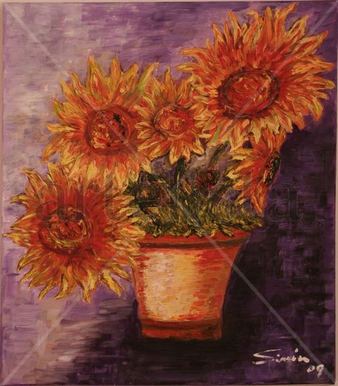 5 GIRASOLES Oil Canvas Landscaping