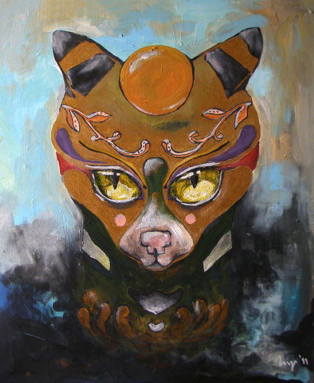 Golden Cat Acrylic Canvas Portrait