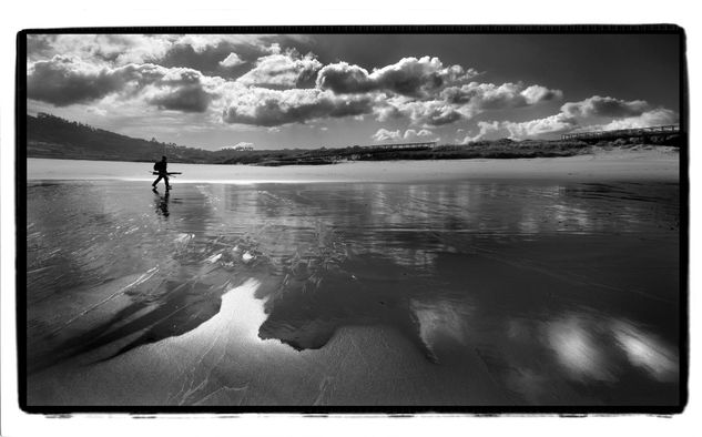 Praia de Ponzos Naturaleza Blanco y Negro (Digital)