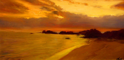 Playa a la puesta