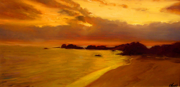playa a la puesta