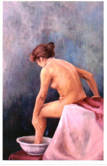 LAVÀNDOSE LOS PIES Oil Canvas Nude Paintings