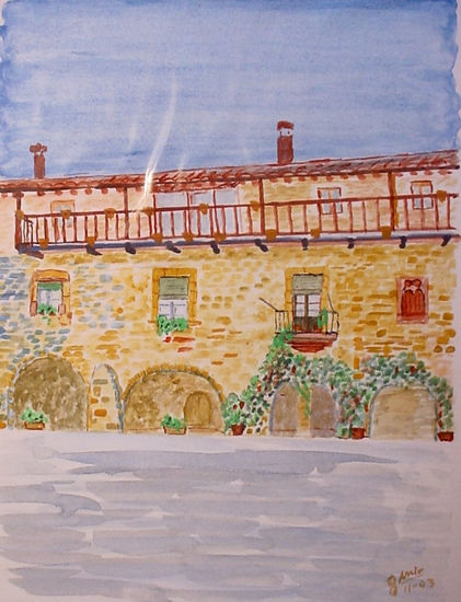 plaza porticada Watercolour Card Landscaping