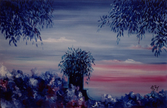 ATARDECER AZUL Oil Canvas