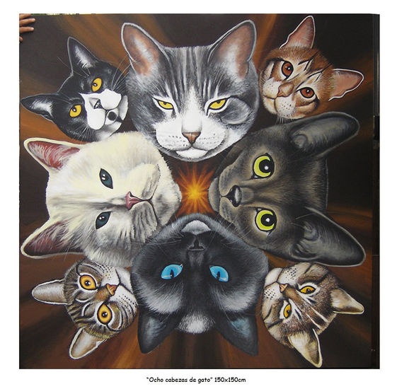 Caleidoscopio de gatos Acrylic Canvas Animals