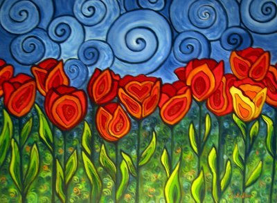 Tulipanes Oil Canvas Landscaping