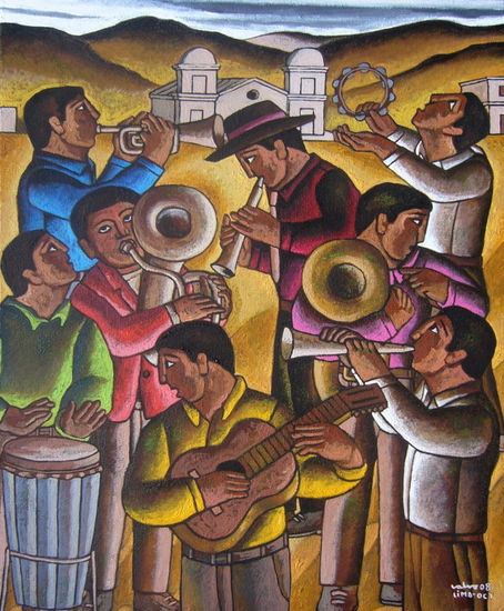 MÚSICOS IX Oil Canvas Figure Painting