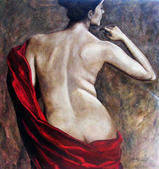 -SENSUALIDAD EN ROJO- Acrylic Panel Nude Paintings