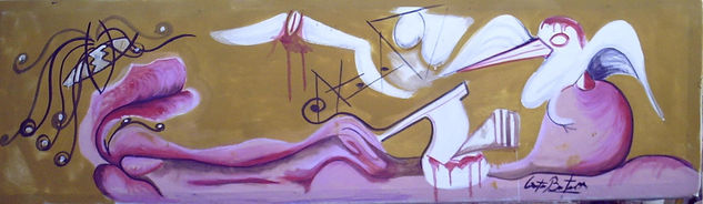 Mal te hicieron Mixed media Canvas Figure Painting