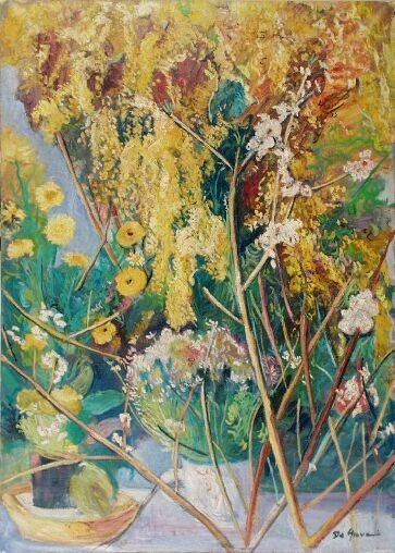 festa della donna ( mimosa ) Oil Canvas Floral Painting