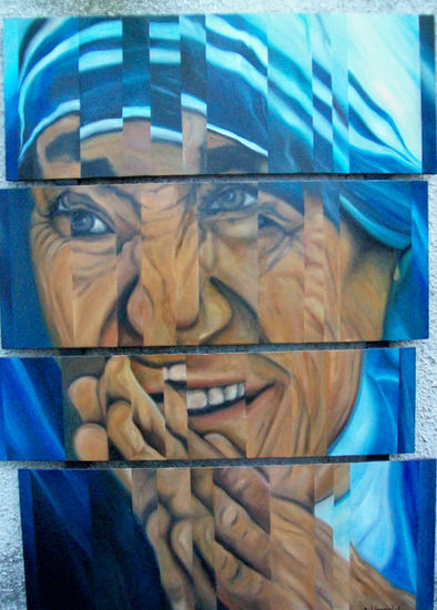 SANTA MADRE Óleo Tabla Retrato