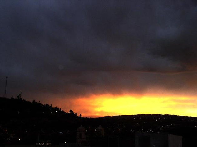 fuego al atardecer...