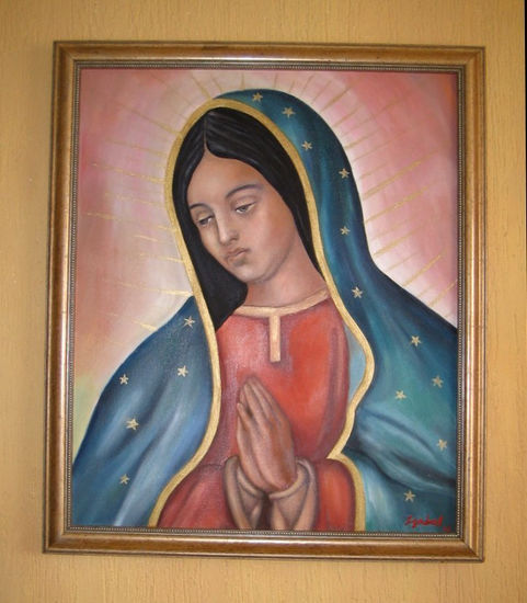 Virgen Oil Textile Portrait