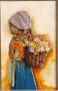 India con canasta de Flores