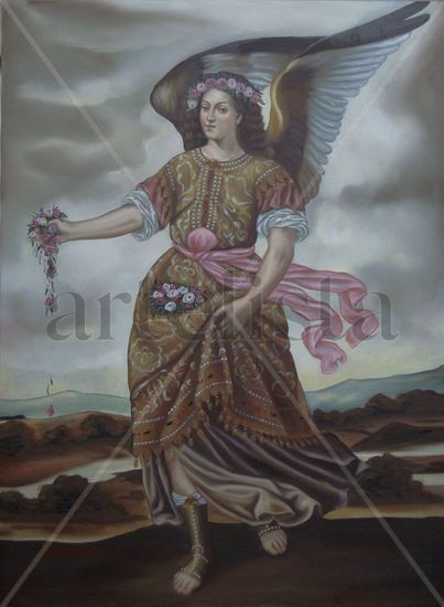 San Barachiel Oil Canvas Figure Painting