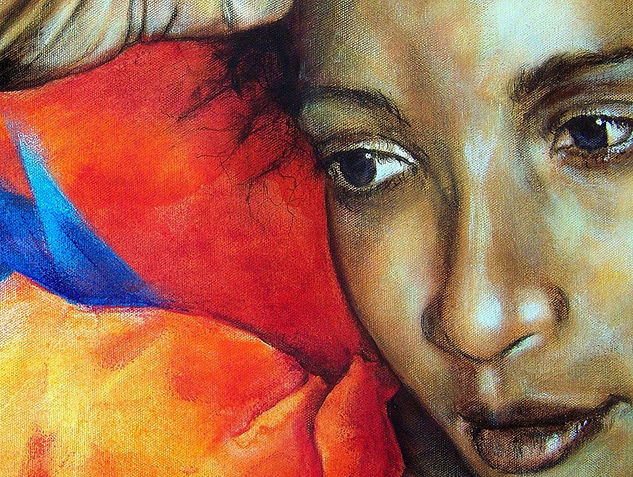 Reina Sinceridad - detalle - Acrylic Canvas Figure Painting