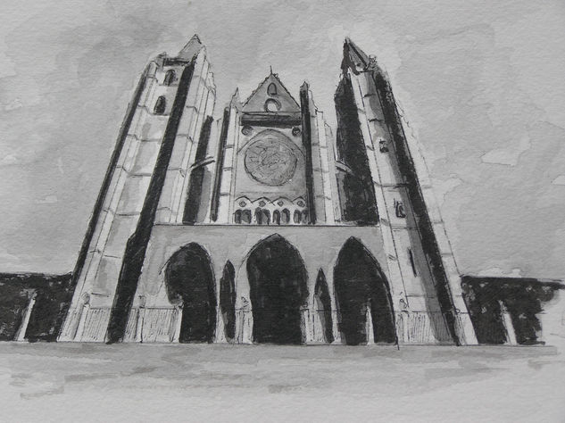 Catedral de León Acuarela Papel Otros