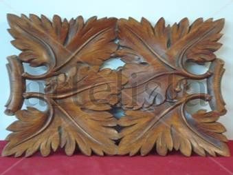 BANDEJA DECORATIVA HOJAS DE VID. Madera Figurativa