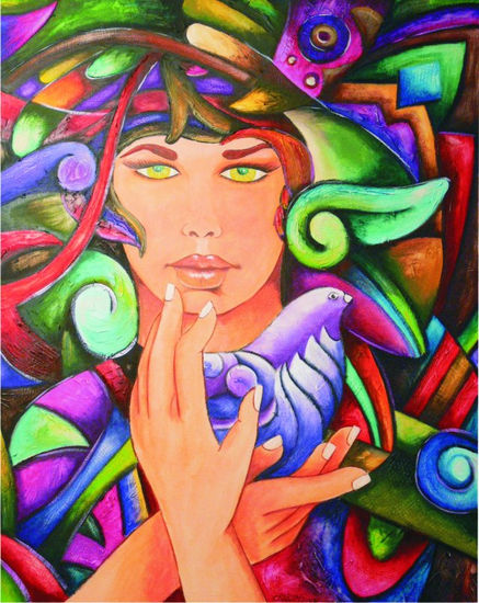 "Mujer de Paz" Acrylic Canvas Portrait