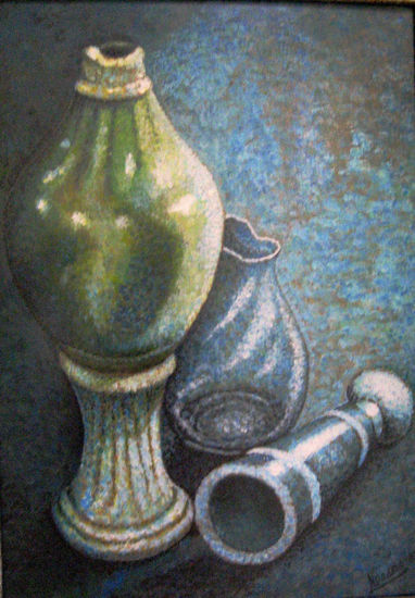 BODEGON  2 Acrylic Paper Still Life Paintings