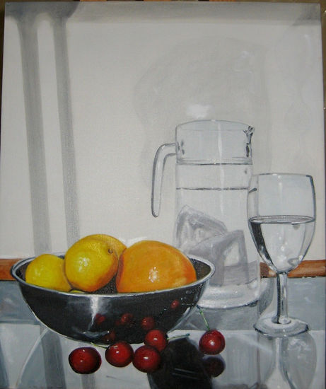 naranjas, limones y guindas Oil Canvas Still Life Paintings