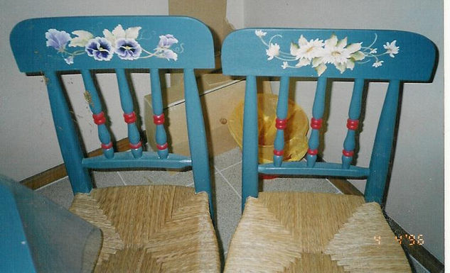 SILLAS FLORES Pintura Muebles y Objetos de Madera