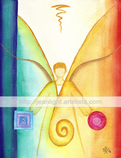 Ángel de Curación Watercolour Card Portrait