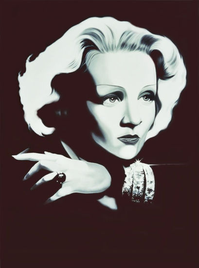 Marlene Dietrich Oil Canvas Portrait