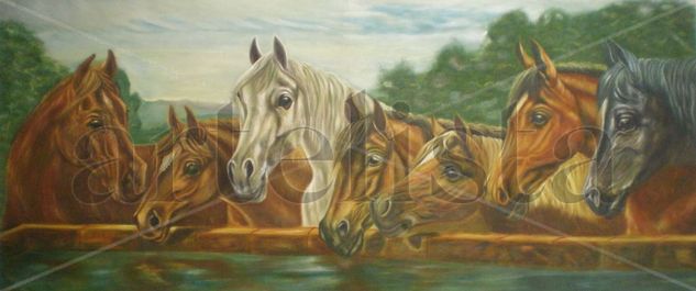 caballos Óleo Lienzo Animales