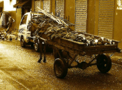 Carretero en la ciudad