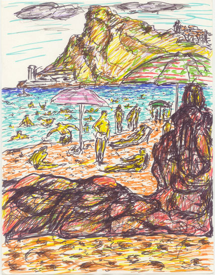 Playa de Benidorm en verano Making Pen