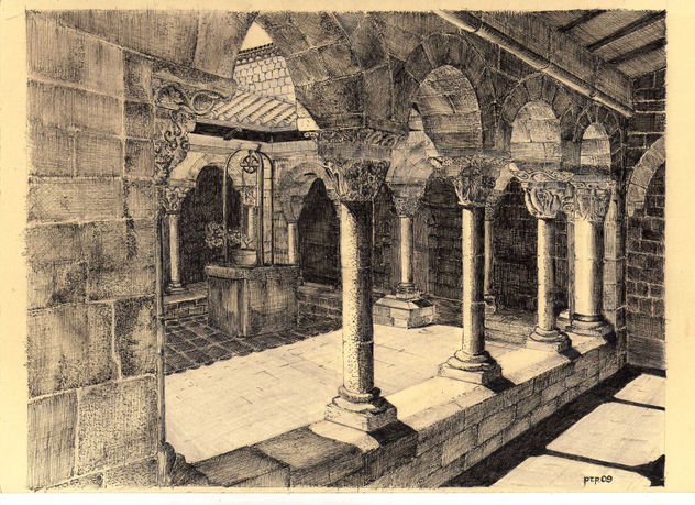Claustre del Monestir de Sta. Maria de Lluça.Osono (BCN)