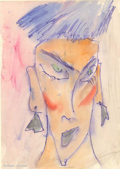 La Cara de Numkest Watercolour Card Portrait