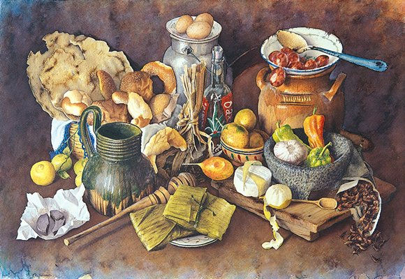 Almuerzo Oaxaqueño Watercolour Paper Still Life Paintings