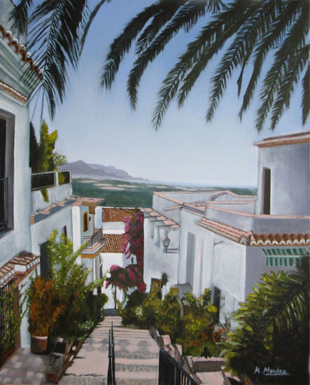 Calle típica (Salobreña) Granada Oil Canvas Landscaping